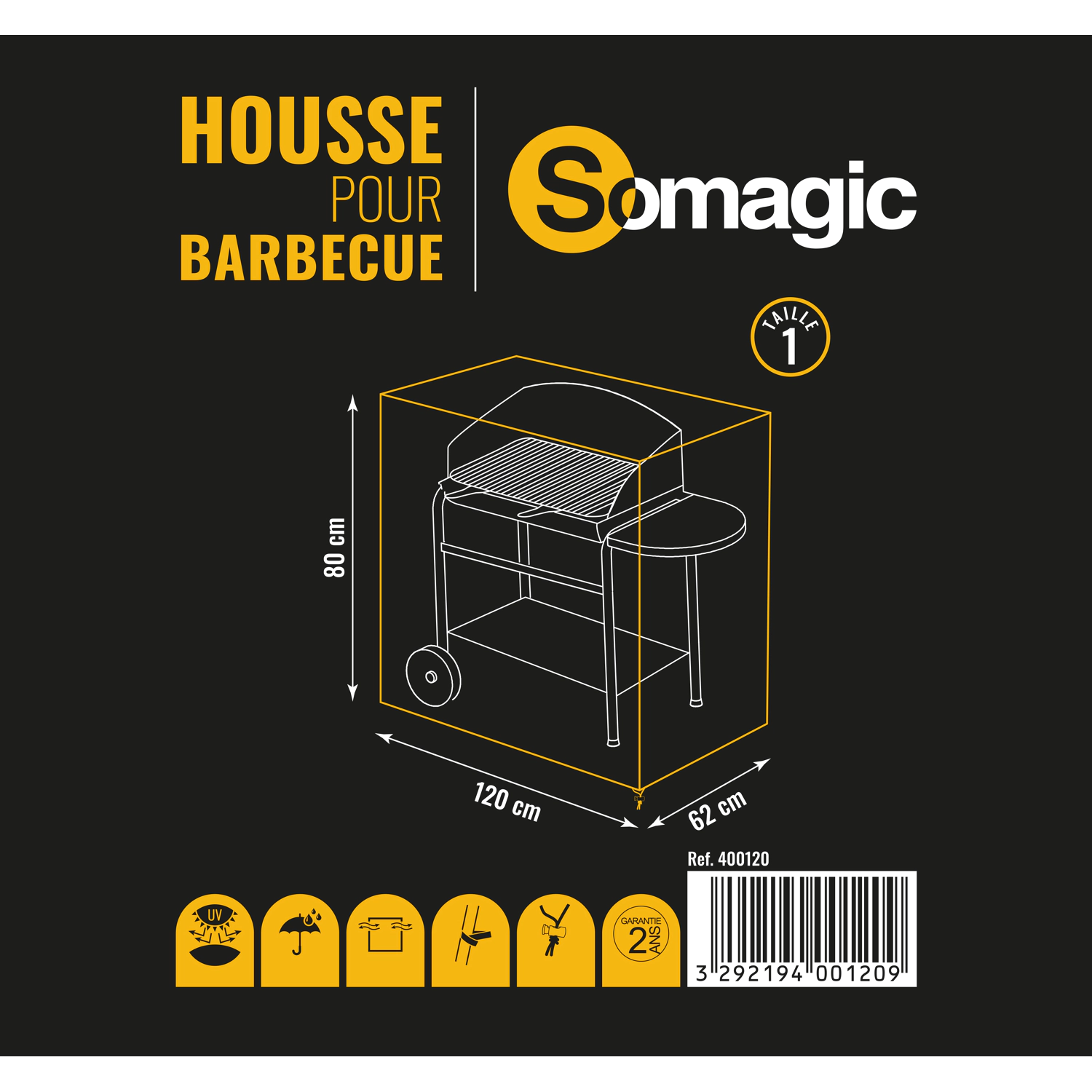 SOMAGIC - Coperchio L 120 x L 62 x H 80 cm per barbecue